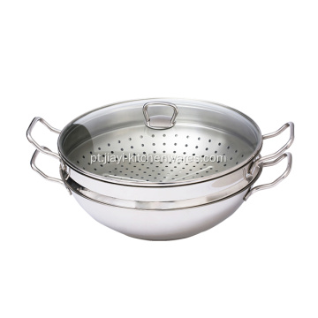 Panela antiaderente de aço inoxidável 304 para cozinhar wok